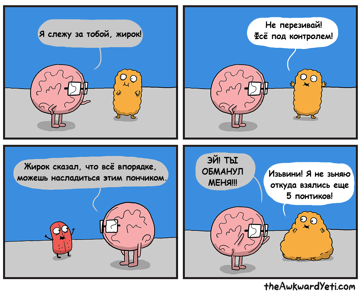 About being overweight - Awkward yeti, Comics, Fat, Spring, Excess weight, Deception