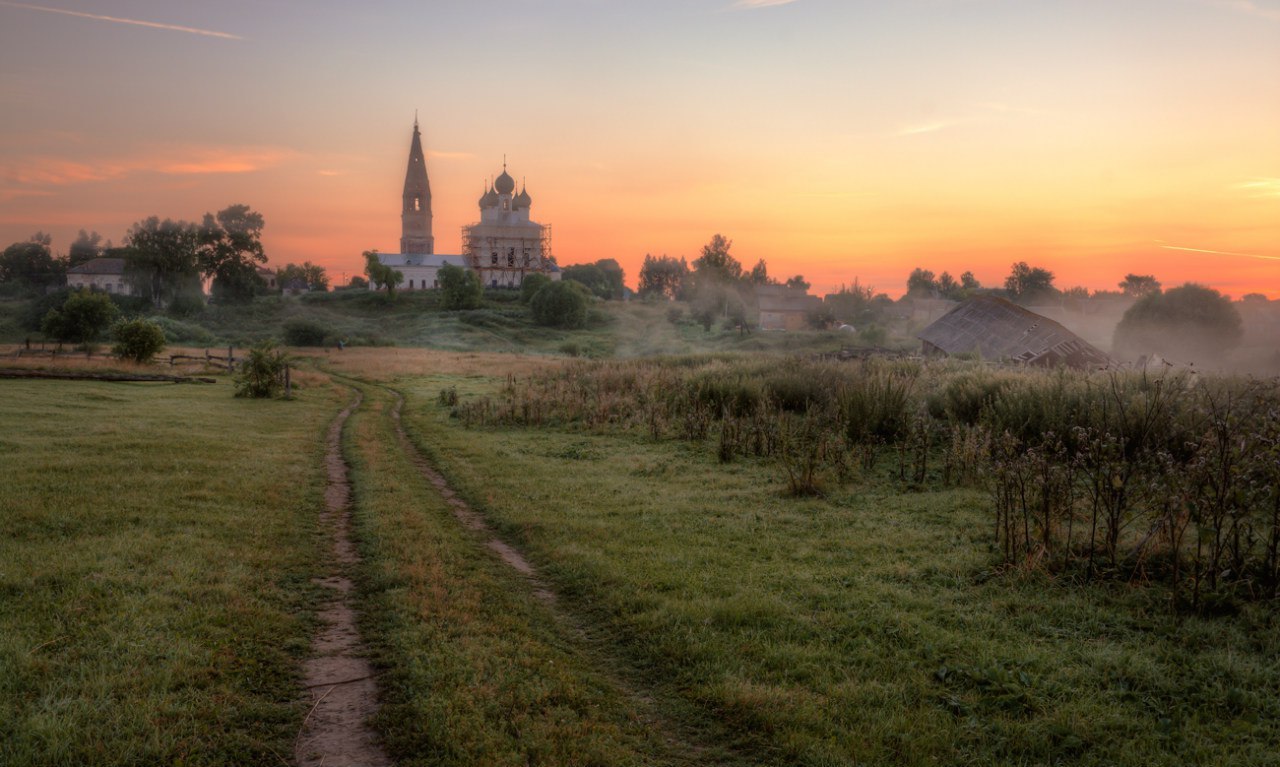 Yaroslavl region - Yaroslavskaya oblast, Summer, Cow, Grace, Greenery, Nature, Fog, Sunrise, Longpost