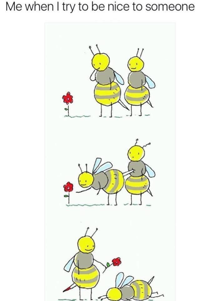 Clumsiness. - Bees, Flowers, Comics