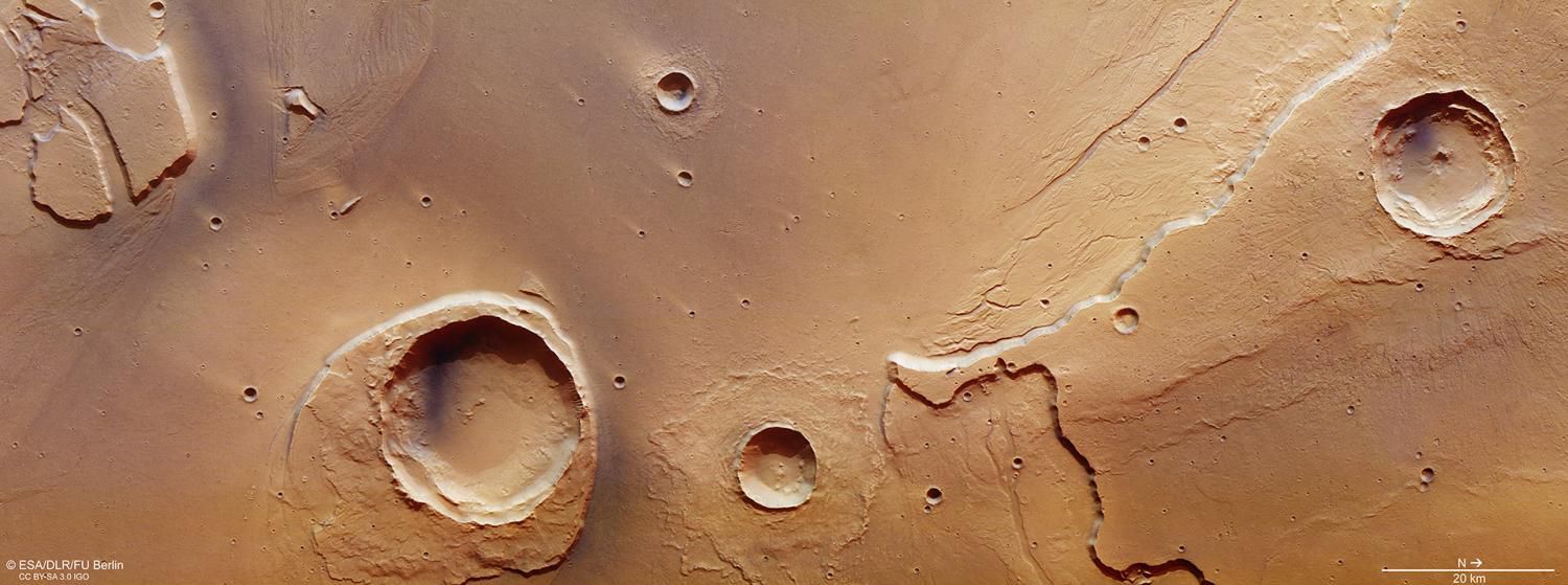 Snapshot: Mars Express probe observes traces of a giant flood on Mars - Space, Mars, Research, Universe, Astronomy, Crater