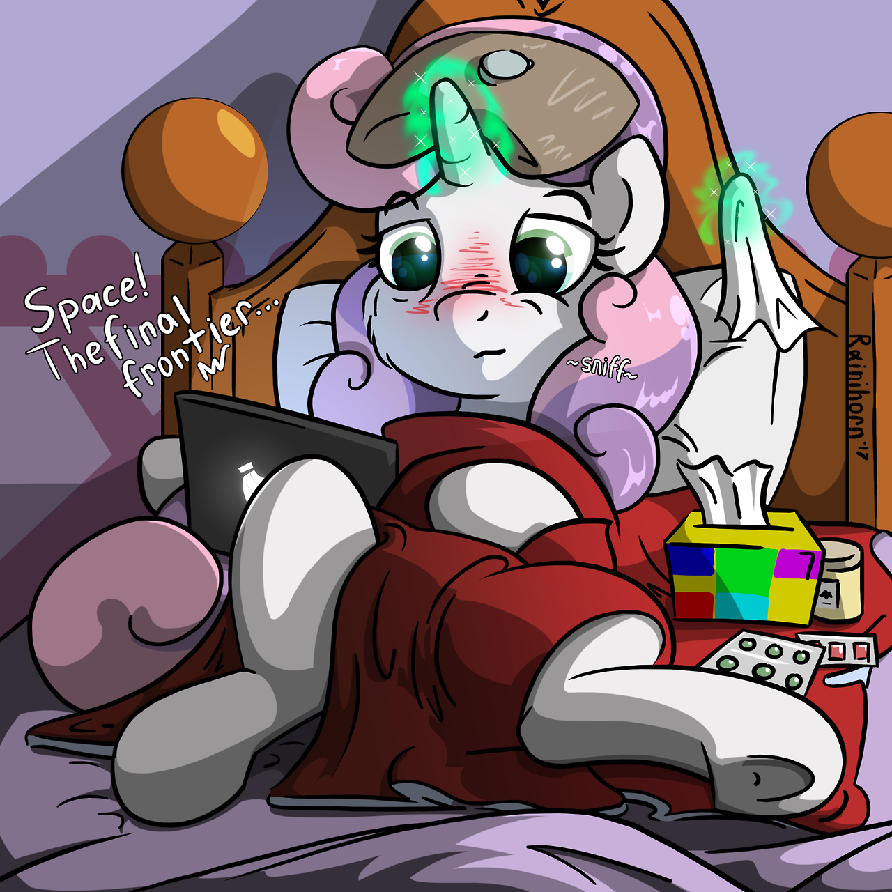 The author is a little sick :c - My little pony, Rainihorn, Sweetie belle, Star trek