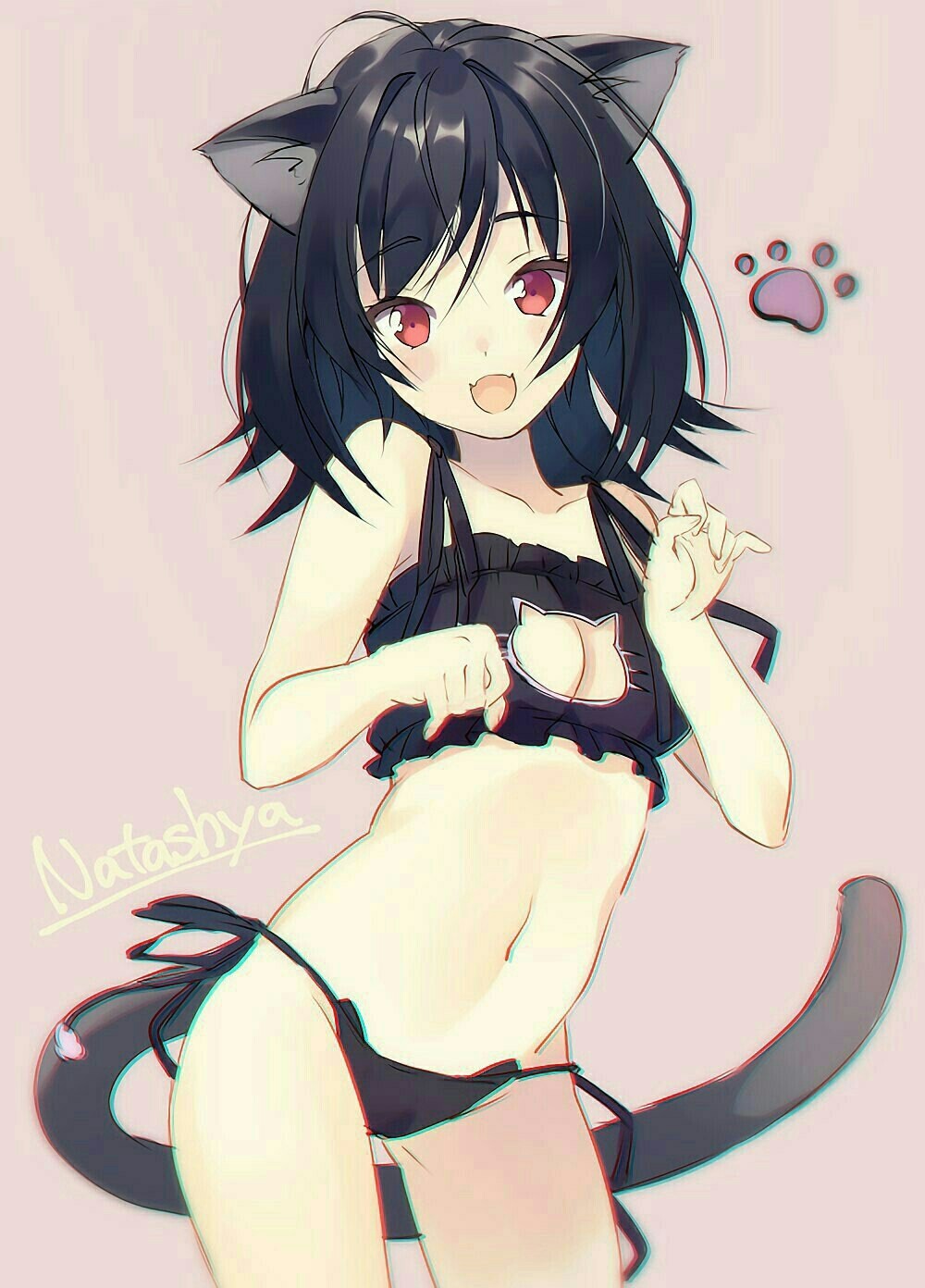 Nyayay... :3 - Anime, Art, Anime art, Neko, Longpost