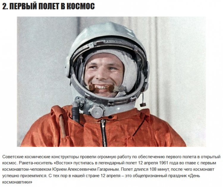 Кто первым полетел в открытый космос. Гагарин полетел в космос. Первый полет человека в космос.