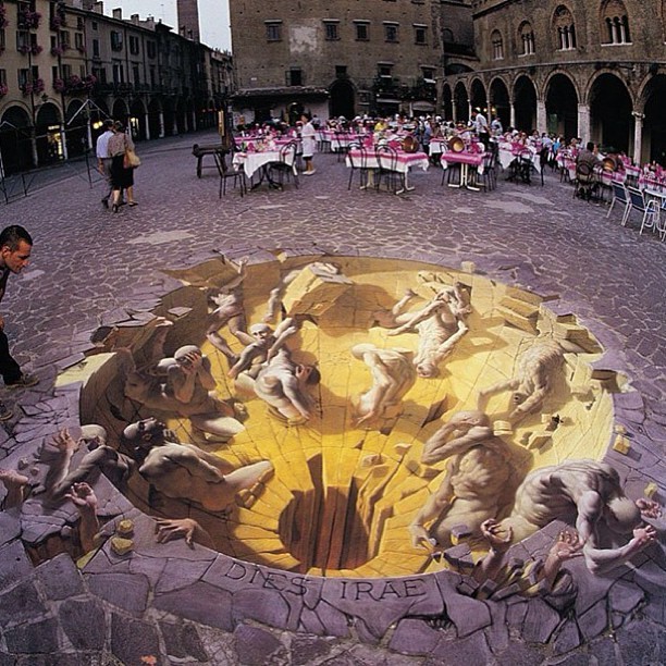 3D drawings on asphalt with chalk by Kurt Wenner - Painting, 3D, Art, Longpost