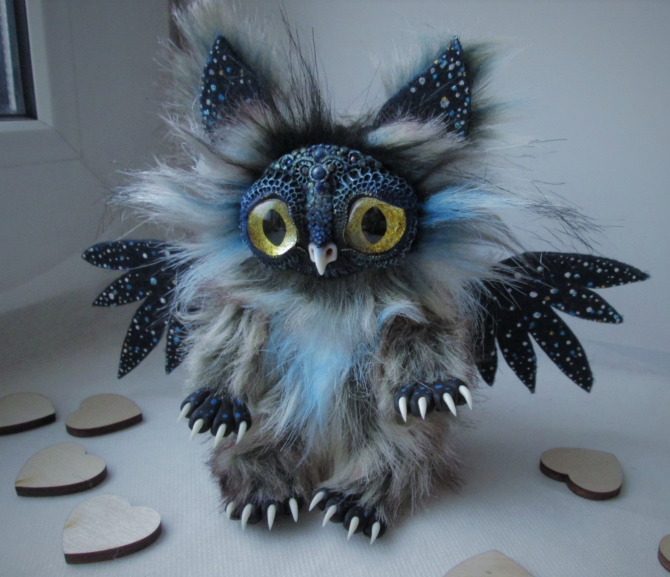 Owl Cat - My, Author's toy, Owl, , cat