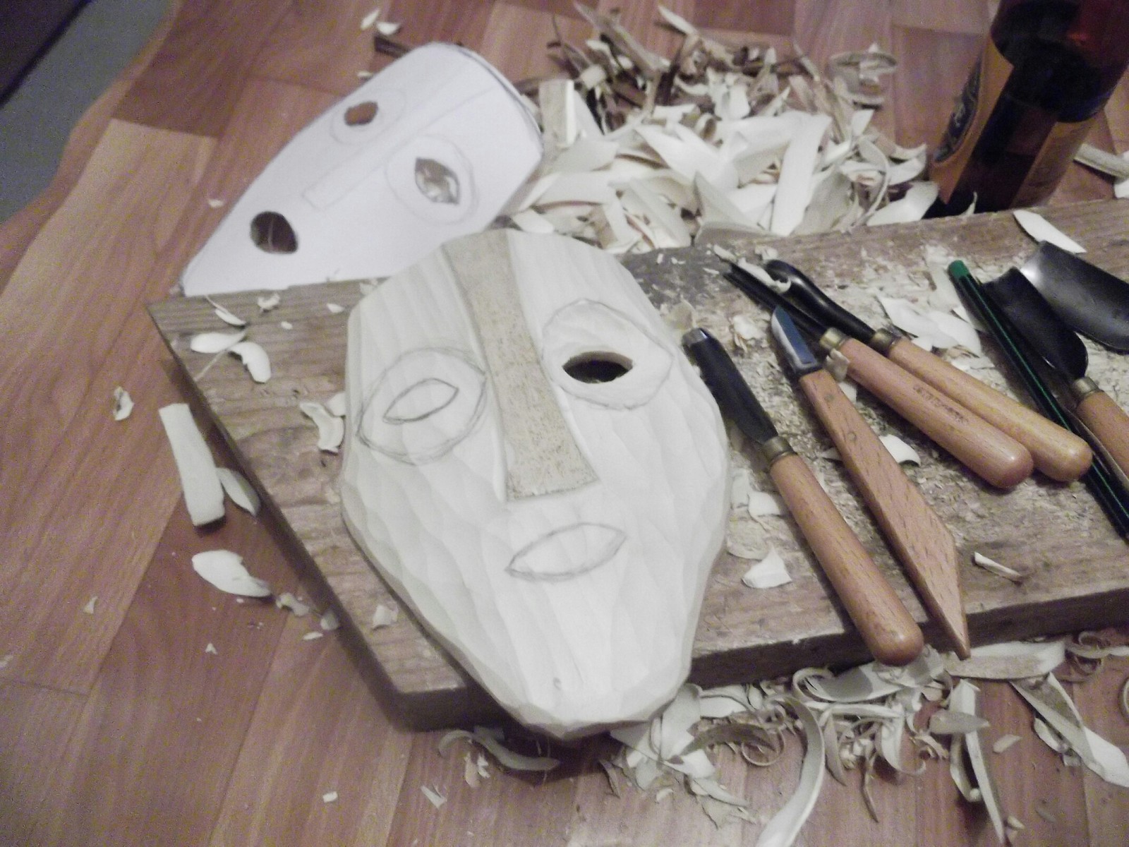 Loki mask. - My, Wood carving, Mask, Longpost