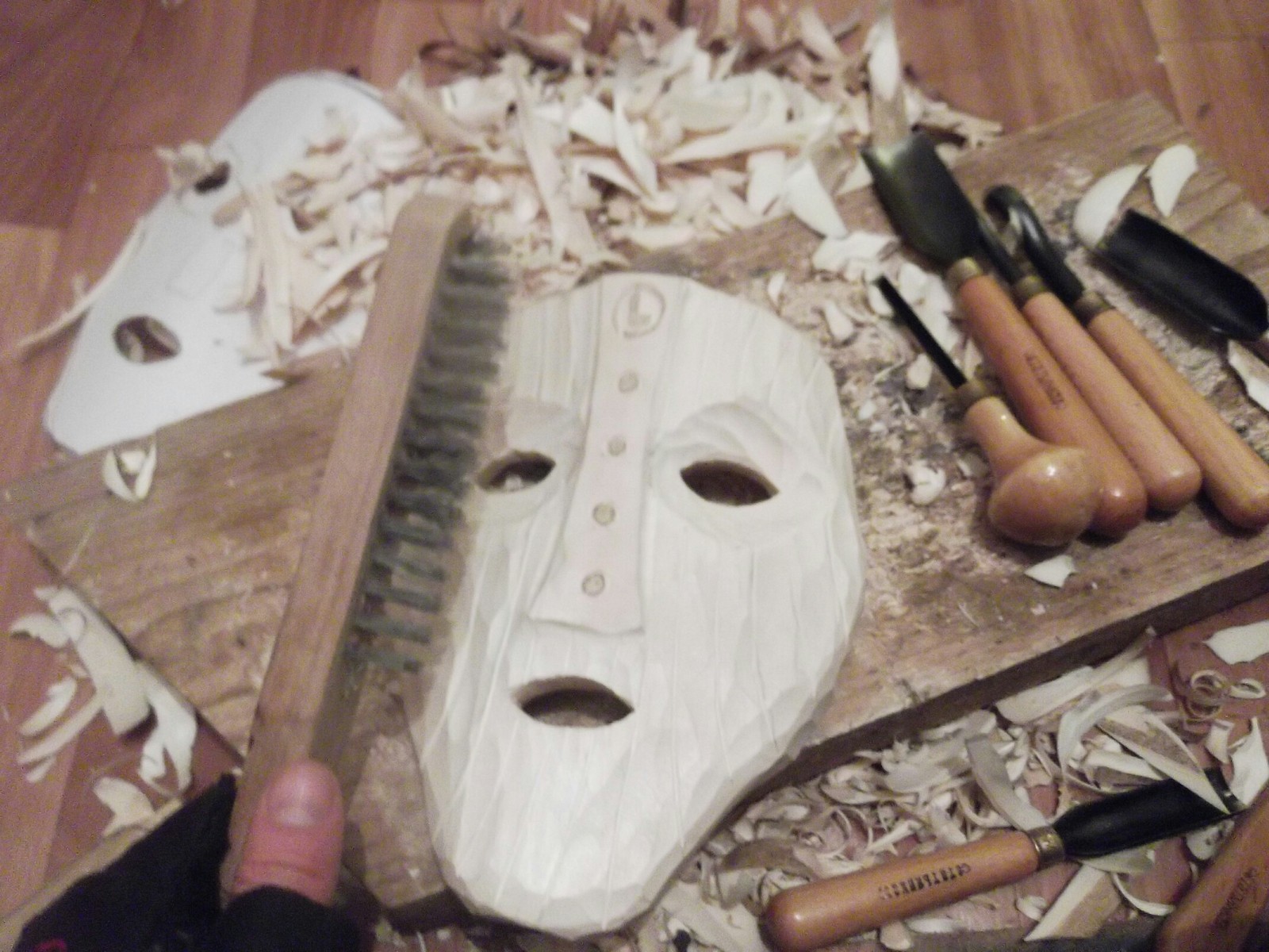 Loki mask. - My, Wood carving, Mask, Longpost