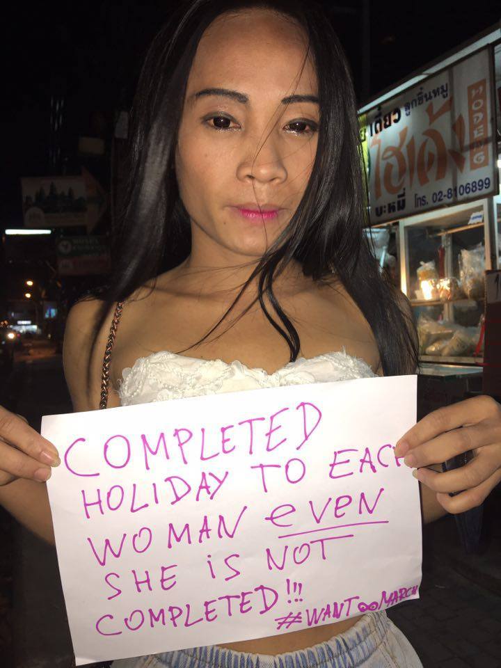 On the eve of March 8, Pattaya transvestites staged solo pickets - My, Pattaya, Thailand, Transvestites, March 8, Picket, Longpost