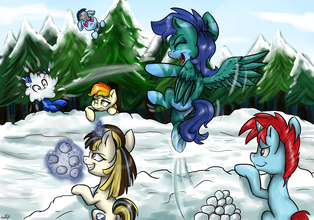 Snowball fight - My little pony, PonyArt, Original character, Gaelledragons