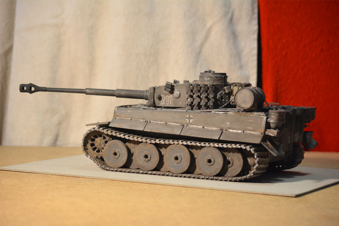 Model PzKpfw VI Ausf. H1, Tiger 1:20 is handmade. - My, Longpost, Modeling, Tanks, , , Tiger