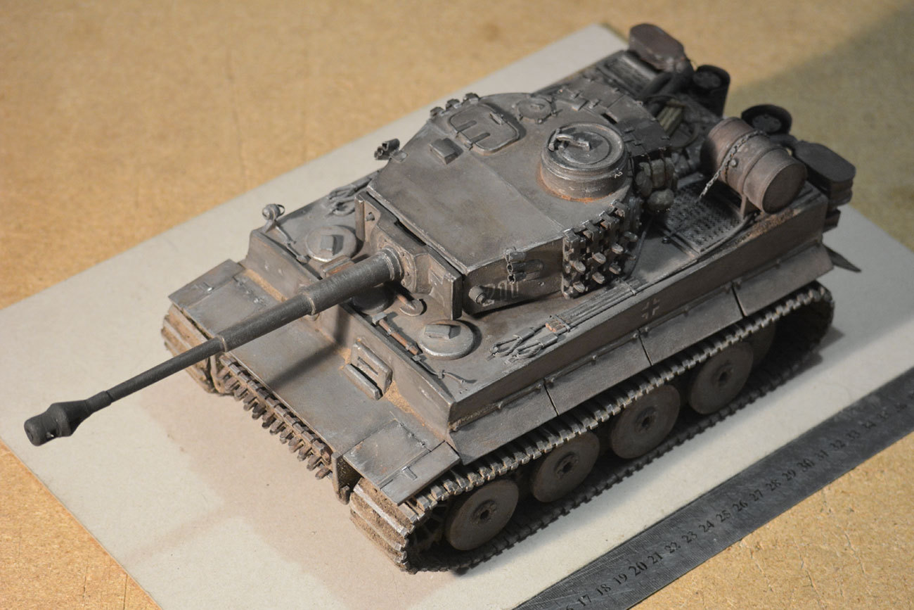 Model PzKpfw VI Ausf. H1, Tiger 1:20 is handmade. - My, Longpost, Modeling, Tanks, , , Tiger