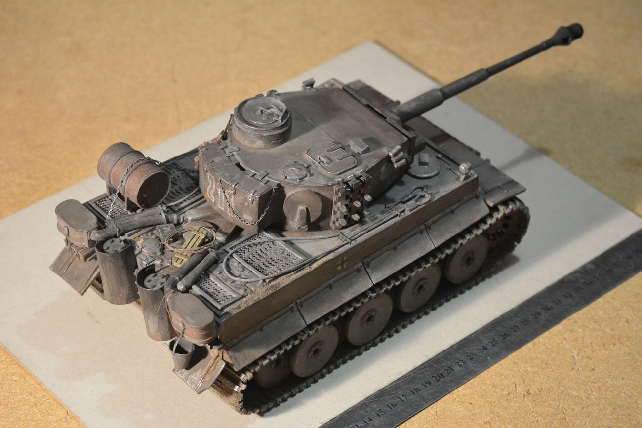 Model PzKpfw VI Ausf. H1, Tiger 1:20 is handmade. - My, Longpost, Modeling, Tanks, , , Tiger