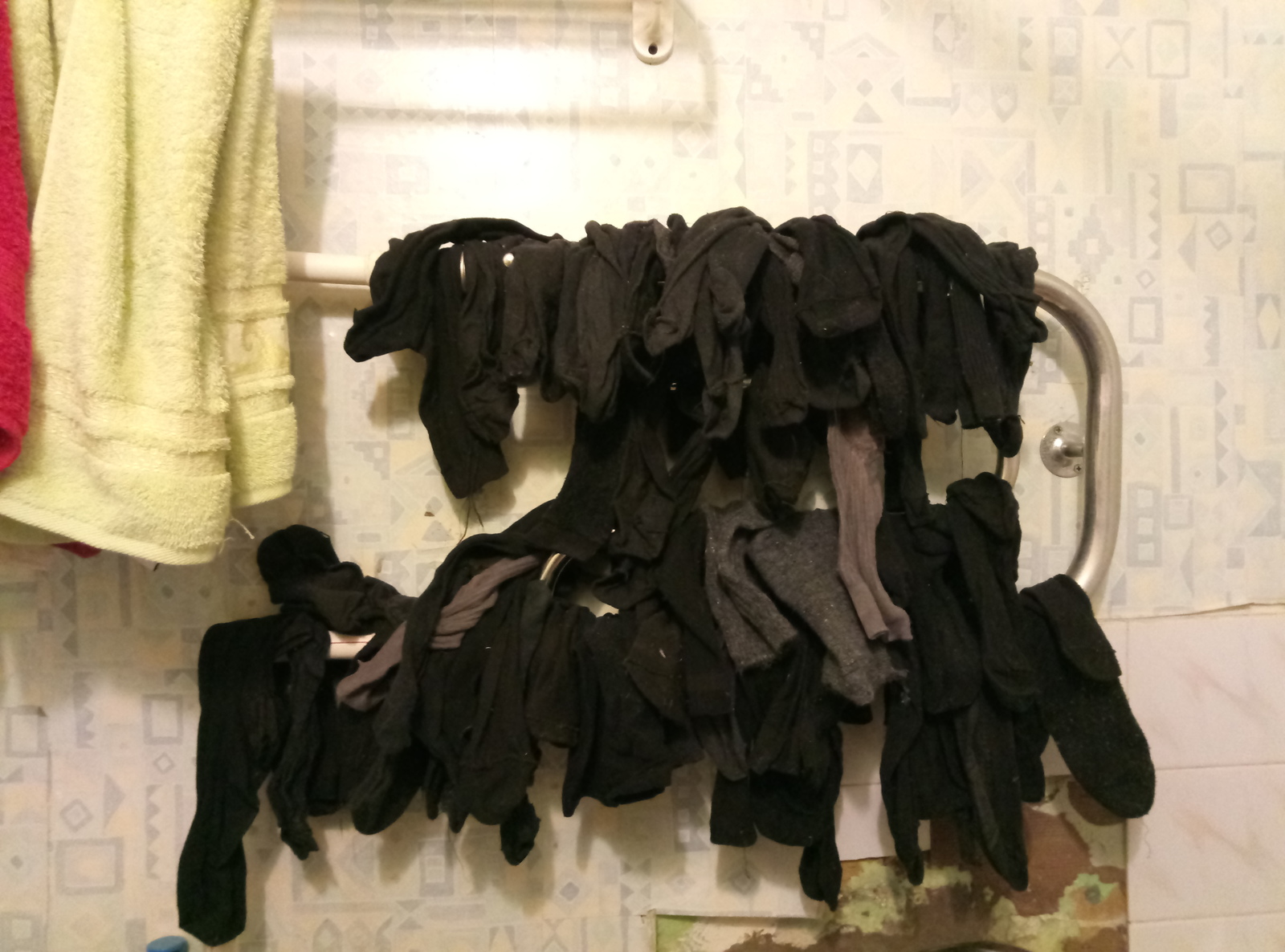 30 pairs or when washing once a month - My, Socks, , big washing, Washing