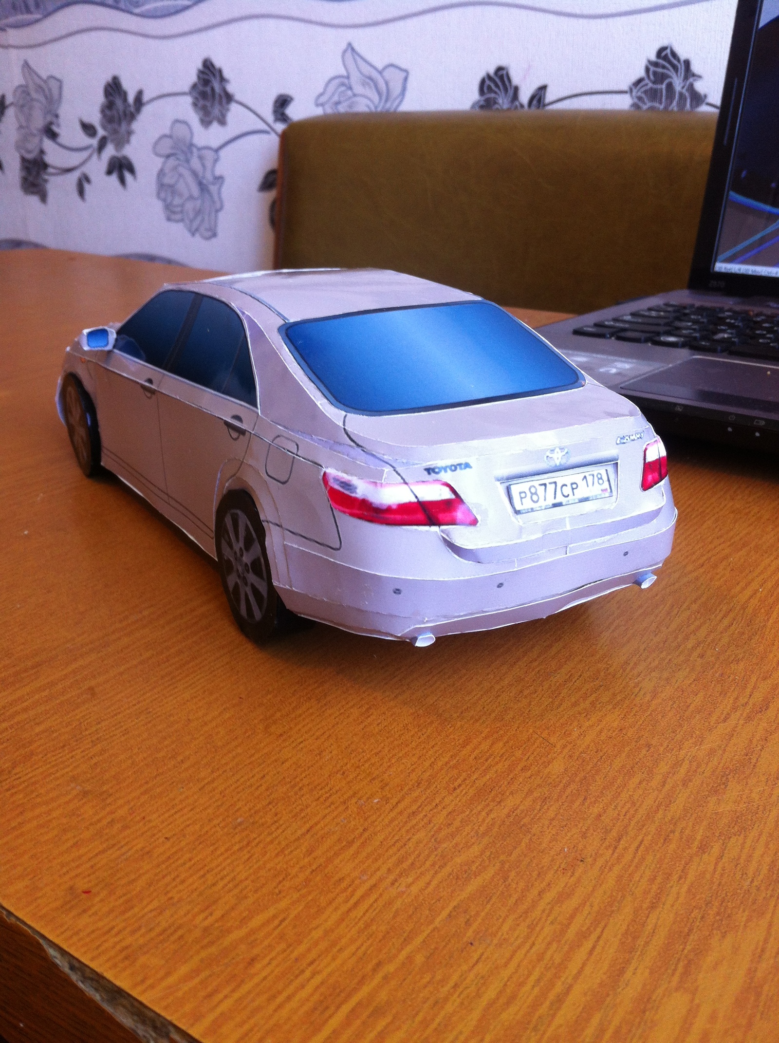 Toyota Camry 2008'  v-3,5 - My, Toyota, Papercraft, Toyota Camry, 1:18, Camry, Longpost