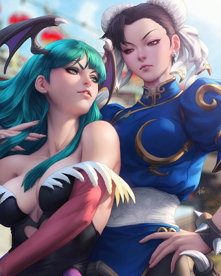 Morrigan and Chun-Li - Art, Artgerm, Chun-Li, Morrigan, Street fighter, Darkstalkers