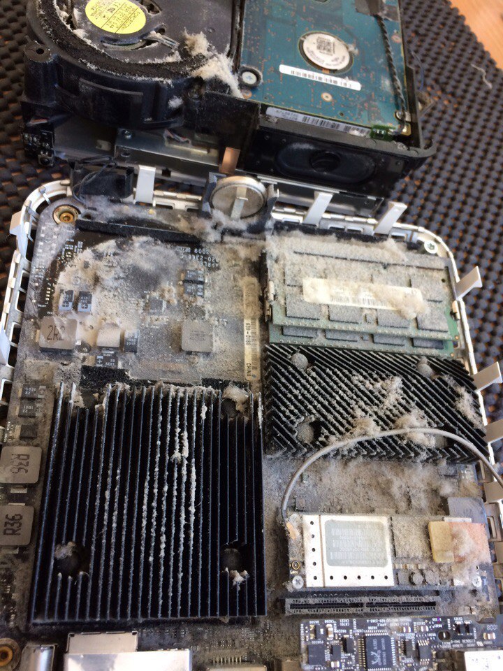 Something is making noise and getting hot. - My, Repair, Prophylaxis, , Apple, Mac mini, Cleaning, Dust, Longpost