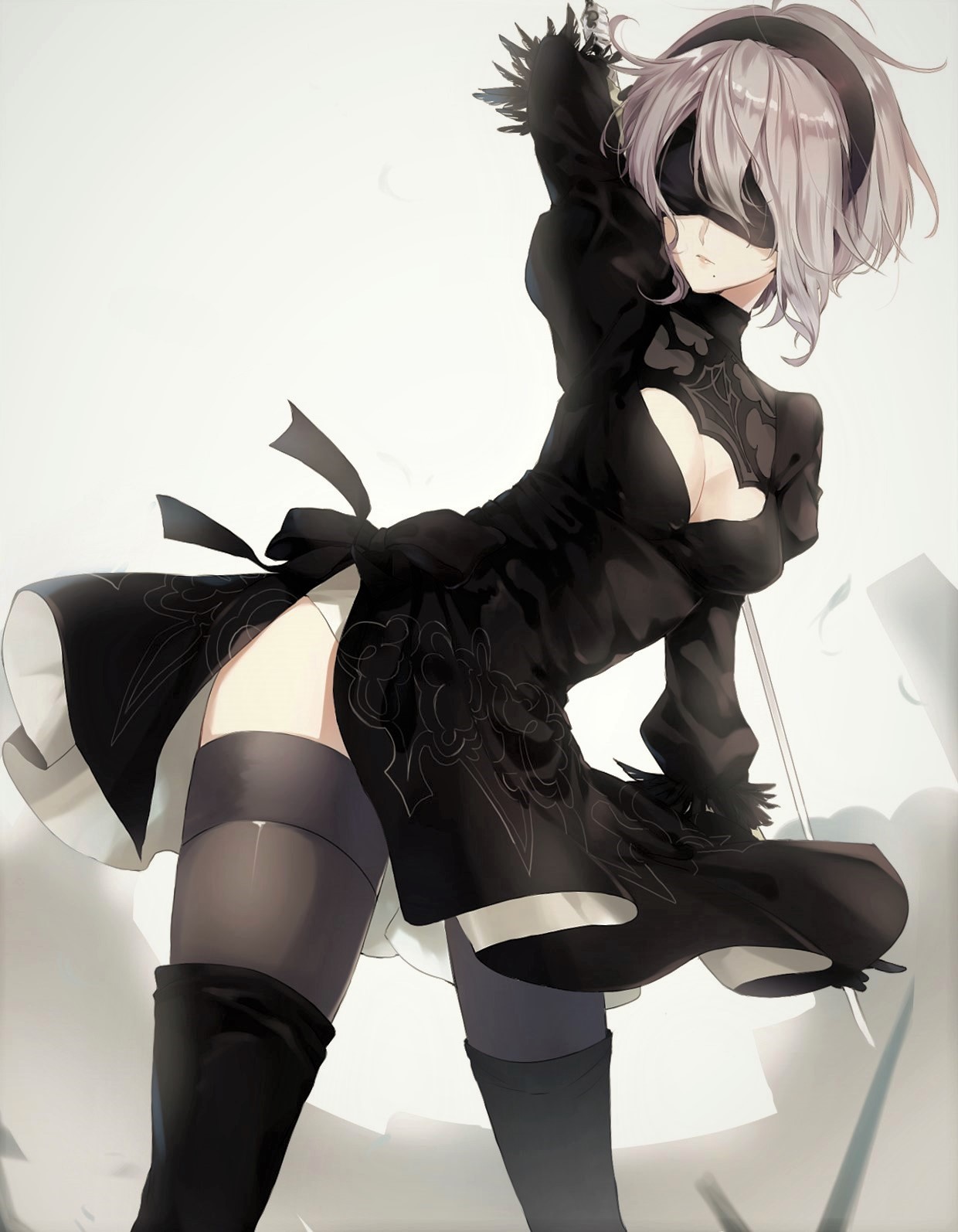 NieR: Automata / 2B. - Не аниме, Игры, NIER, NIER Automata, Yorha 2b, Yorhatype2b, Yorha unit No 2 type B, Anime Art, Длиннопост