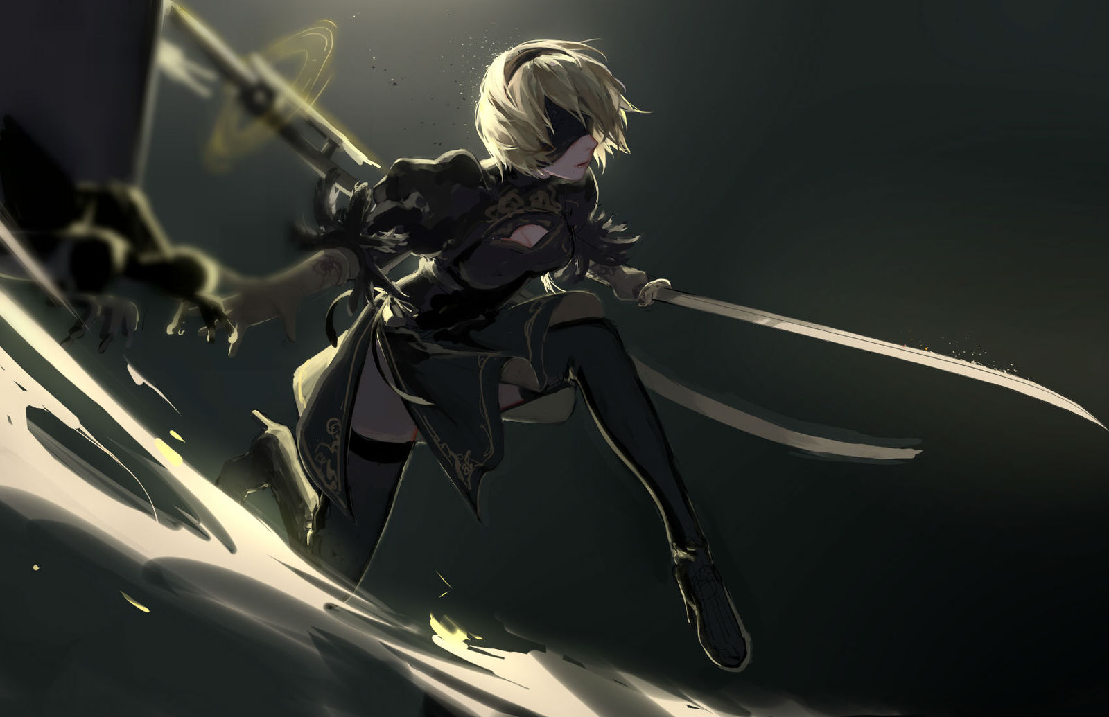 NieR: Automata / 2B. - Не аниме, Игры, NIER, NIER Automata, Yorha 2b, Yorhatype2b, Yorha unit No 2 type B, Anime Art, Длиннопост