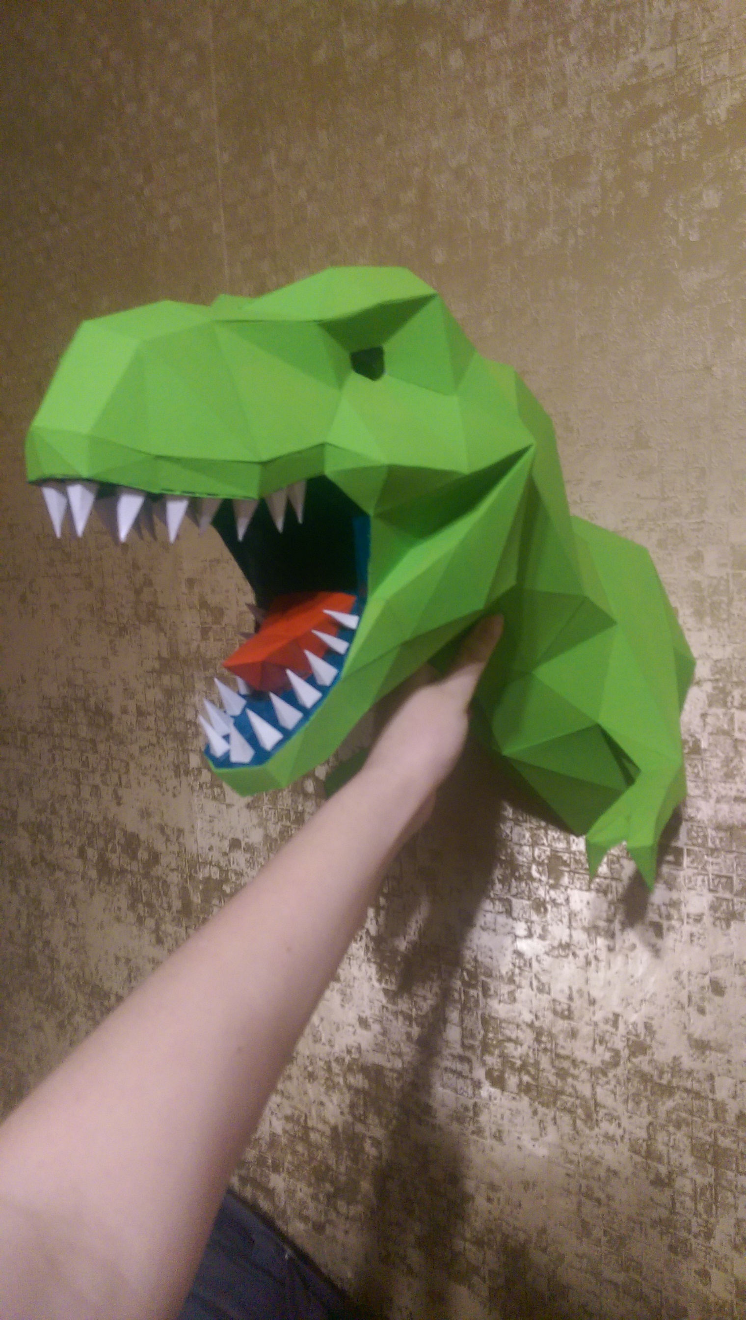 My version of the popular T Rex.apple))) - My, Pepakura, Dinosaurs, Tyrannosaurus, Apples, Longpost, Papercraft