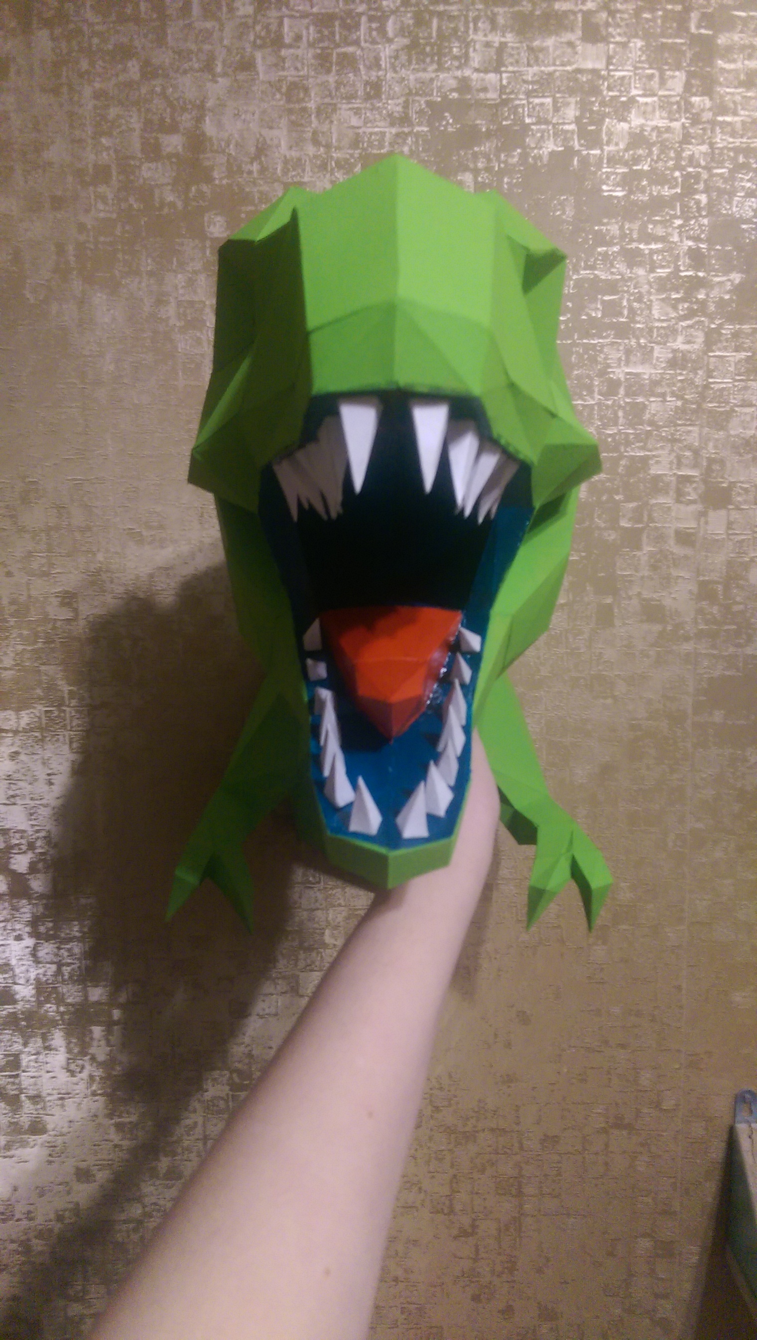 My version of the popular T Rex.apple))) - My, Pepakura, Dinosaurs, Tyrannosaurus, Apples, Longpost, Papercraft