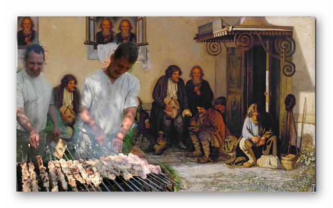 Myasoedov. Zemstvo is having lunch: what is actually shown in the picture - My, Russian painting, Photoshop, Longpost