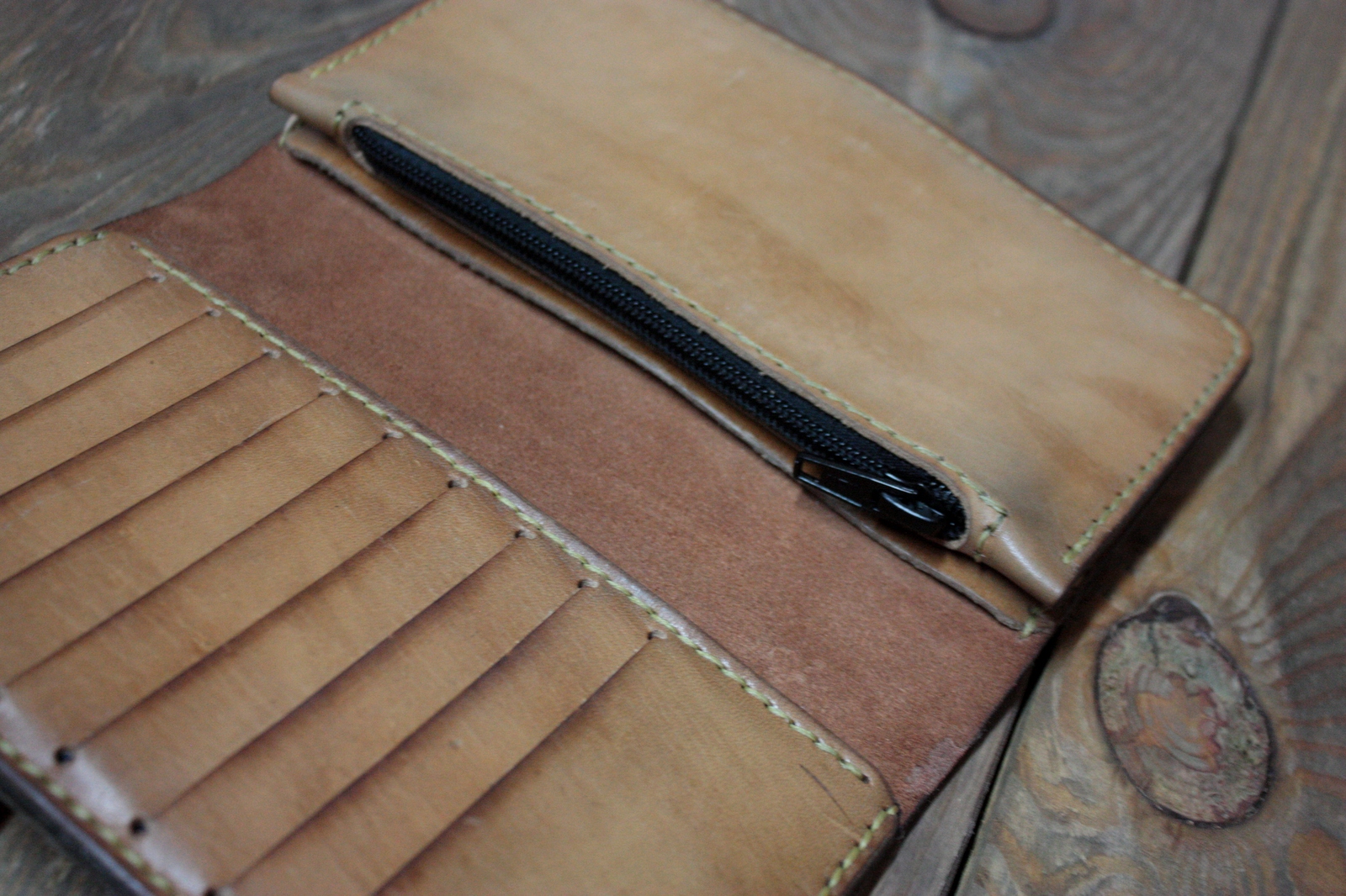 Handmade leather wallet - My, Handmade, , Wallet, Hobby, Longpost