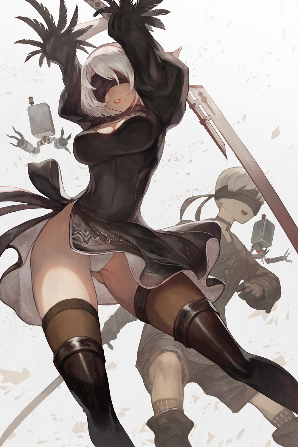 NieR: Automata. YoRHa No.2 Type B / YoRHa No.9 Type S - Games, Anime, NIER Automata, NIER, Yorha 2b, Yorha unit no 9 type S, Yorha unit No 2 type B, Anime art