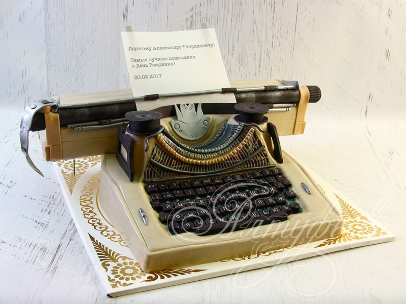 Cake in the form of a typewriter - My, Work, Cake, Confectioner