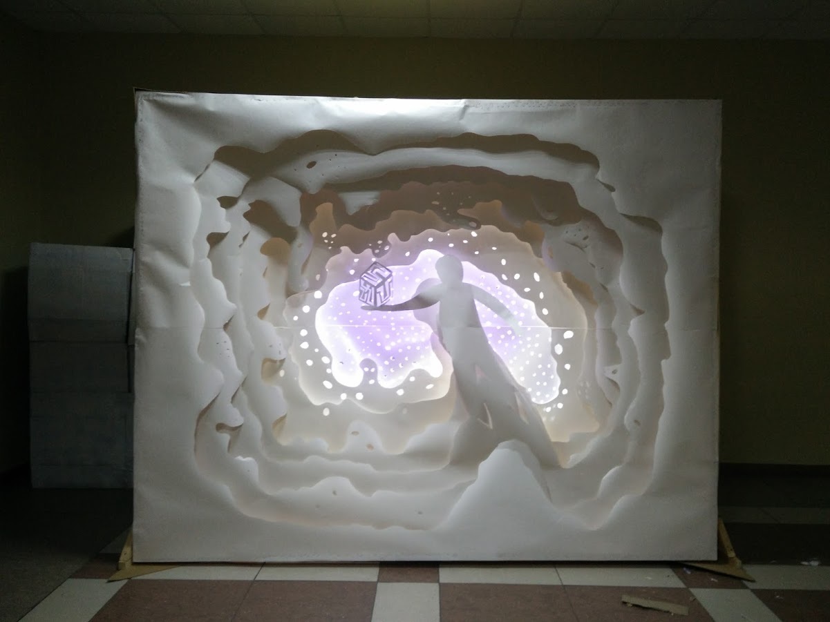 Large lightbox. - My, Lightbox, Paperlightbox, Creation, Needlemen, Video, Longpost, Needlework