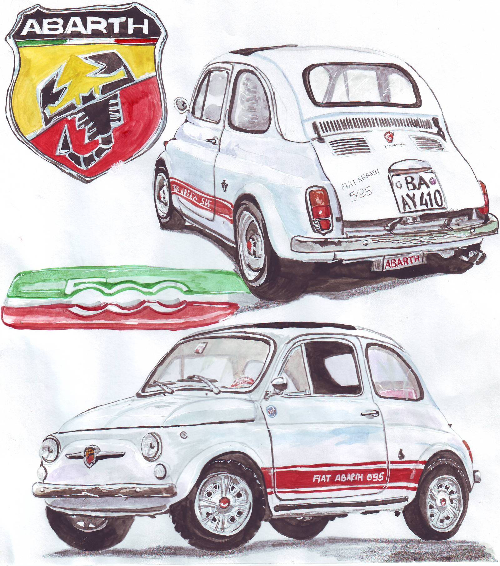 Car Drawings (HB Pencil, 8B Pencil, Watercolors) - My, Drawing, Auto, Creation, Watercolor, Longpost