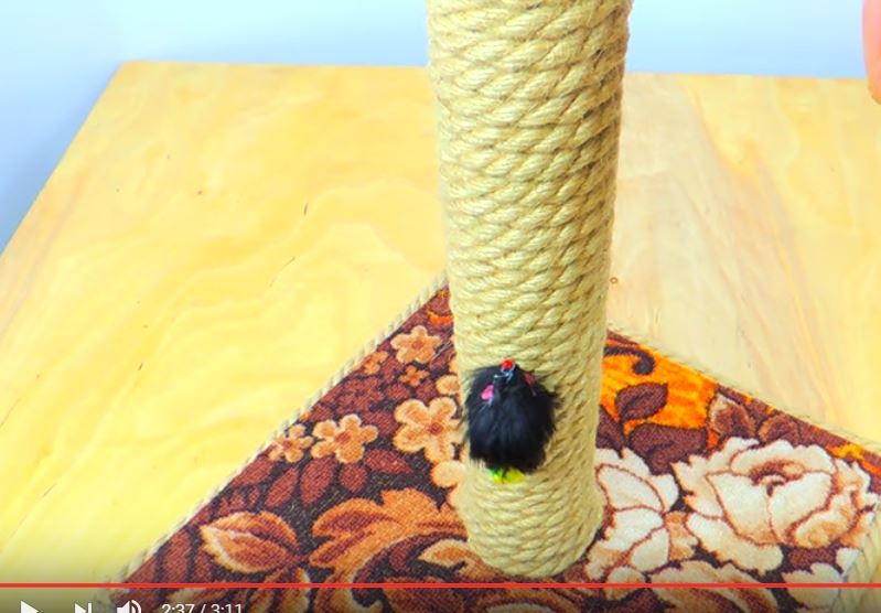 Scratching post with your own hands - My, With your own hands, How to make, Video, Longpost, Catomafia