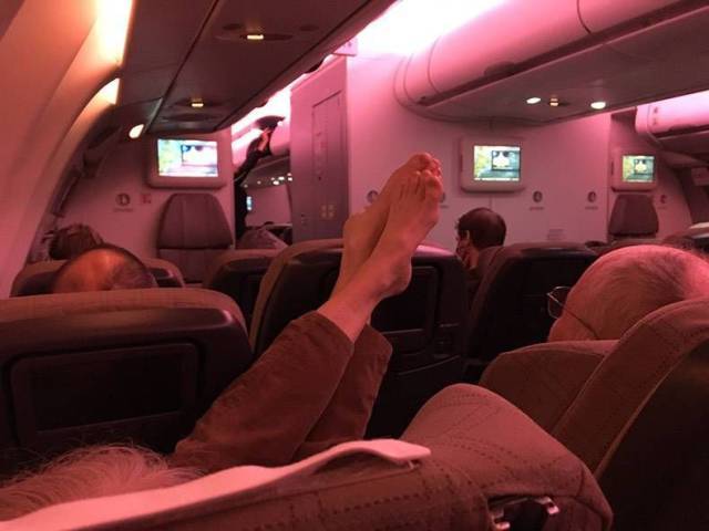 Pleasant flight! - Foot fetish, Flight, Airplane, Rudeness