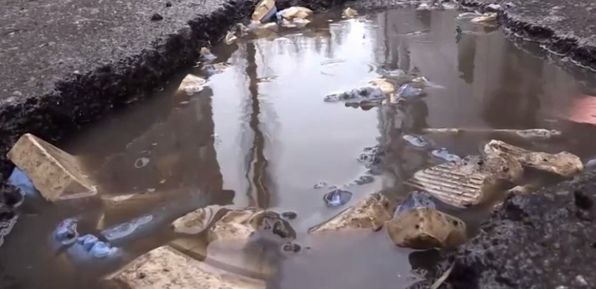 In Voronezh, a hole in the road was covered with plaster jaws - Voronezh, Jaws, Road, Longpost