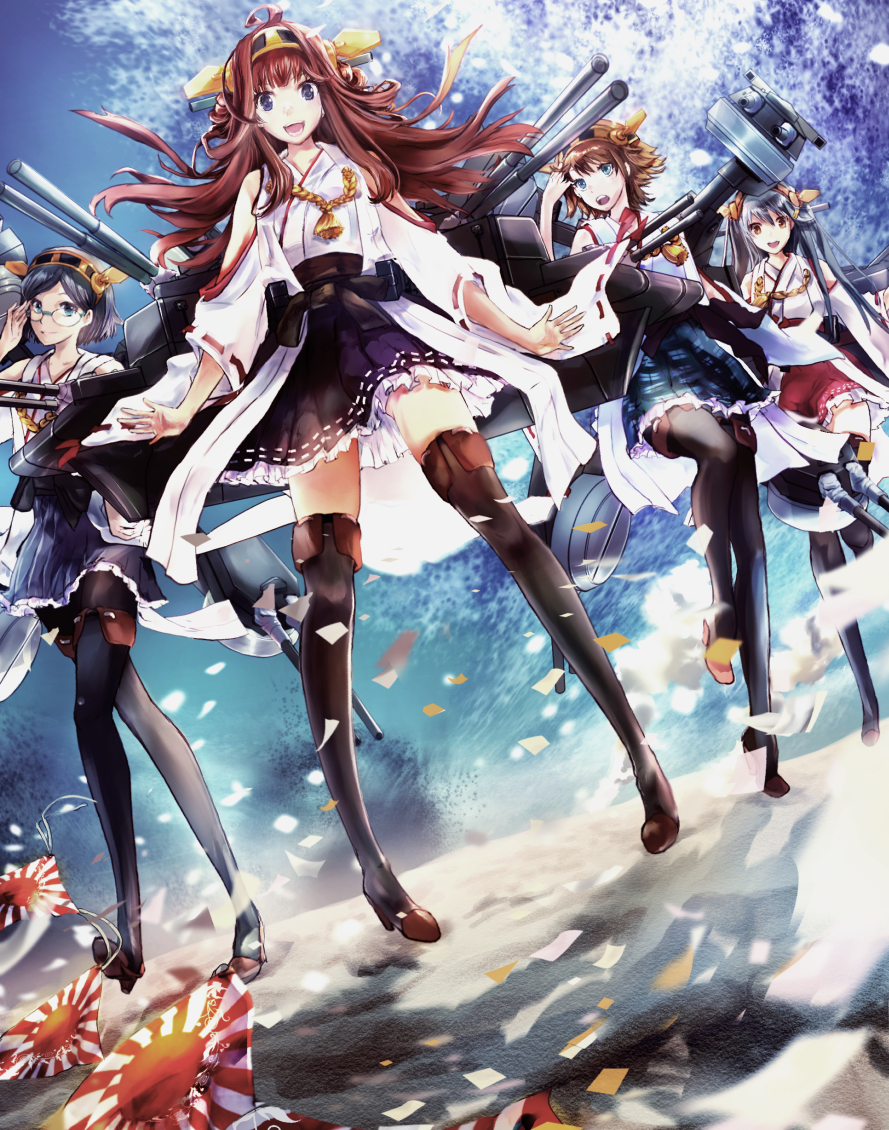 Kongou sisters - Anime art, Anime, Kongou Sisters, Kantai collection