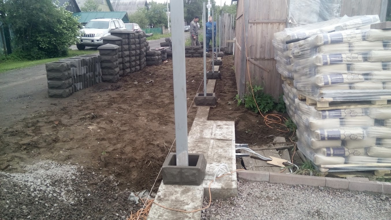 Landscaping turnkey facade fence, summer water supply - My, Paving stones, Building, Beautification, Landscape design, Fence, Saint Petersburg, Lawn, Water, Longpost