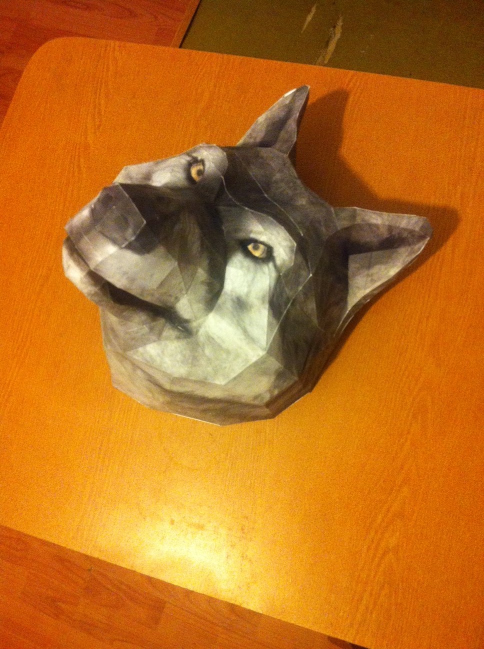 wolf head - My, Head, Wolf, Paper products, On the wall, Longpost