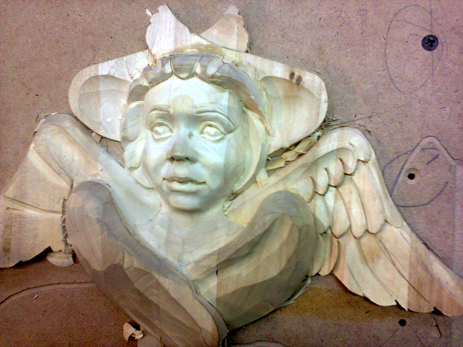 Cherubim, almost in stages - My, Wood carving, Cherub, Woodworking, Longpost