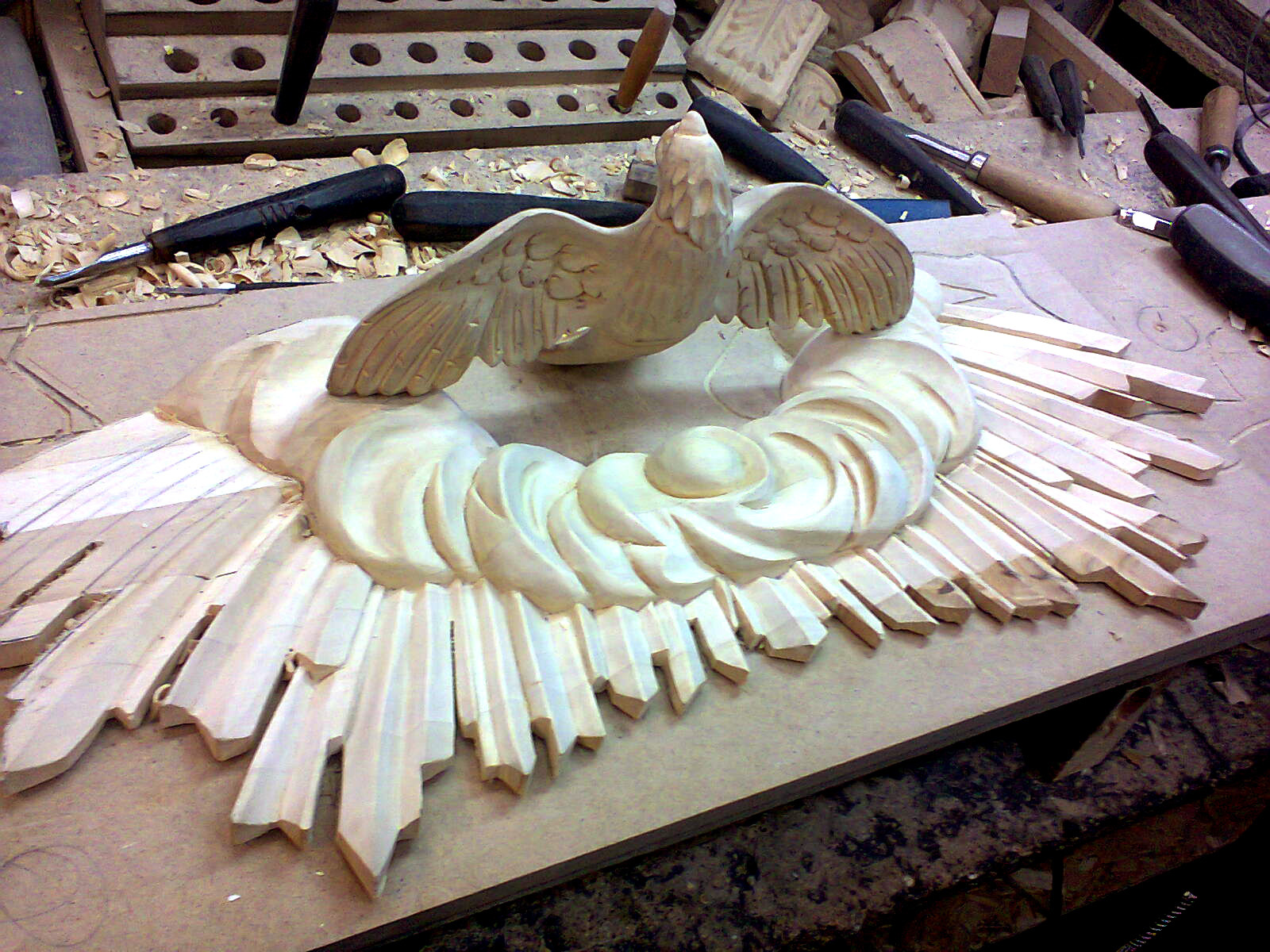 Cherubim, almost in stages - My, Wood carving, Cherub, Woodworking, Longpost