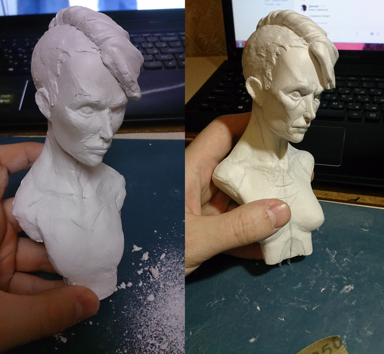 Lisbeth Salander (Model self-hardening mass DAS) - My, Sculpture, Лепка, Longpost