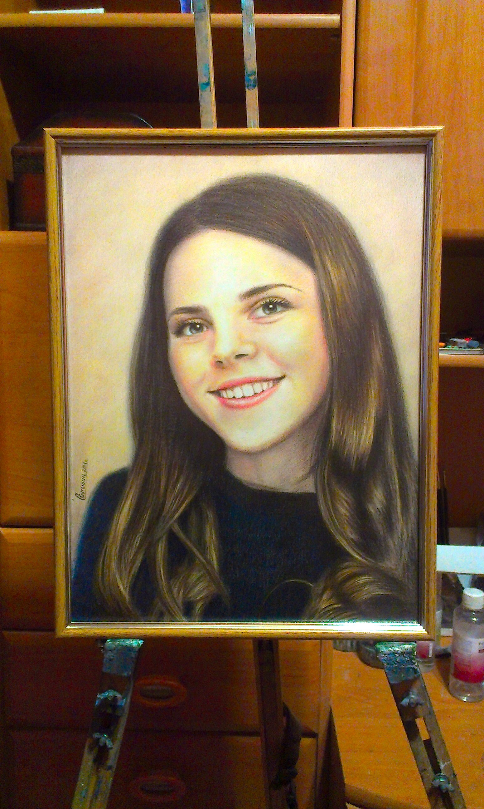 Portrait in colored pencils) - My, Portrait, Pencil drawing, Portraits of people, , Girls, Girl Dee