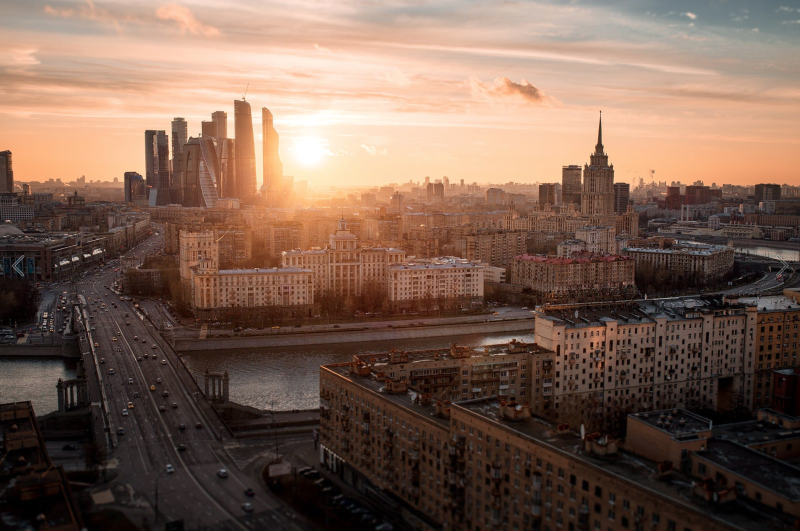 Moscow - My, Moscow, Sunset, The sun, Town, Landscape, Evening, Moscow River