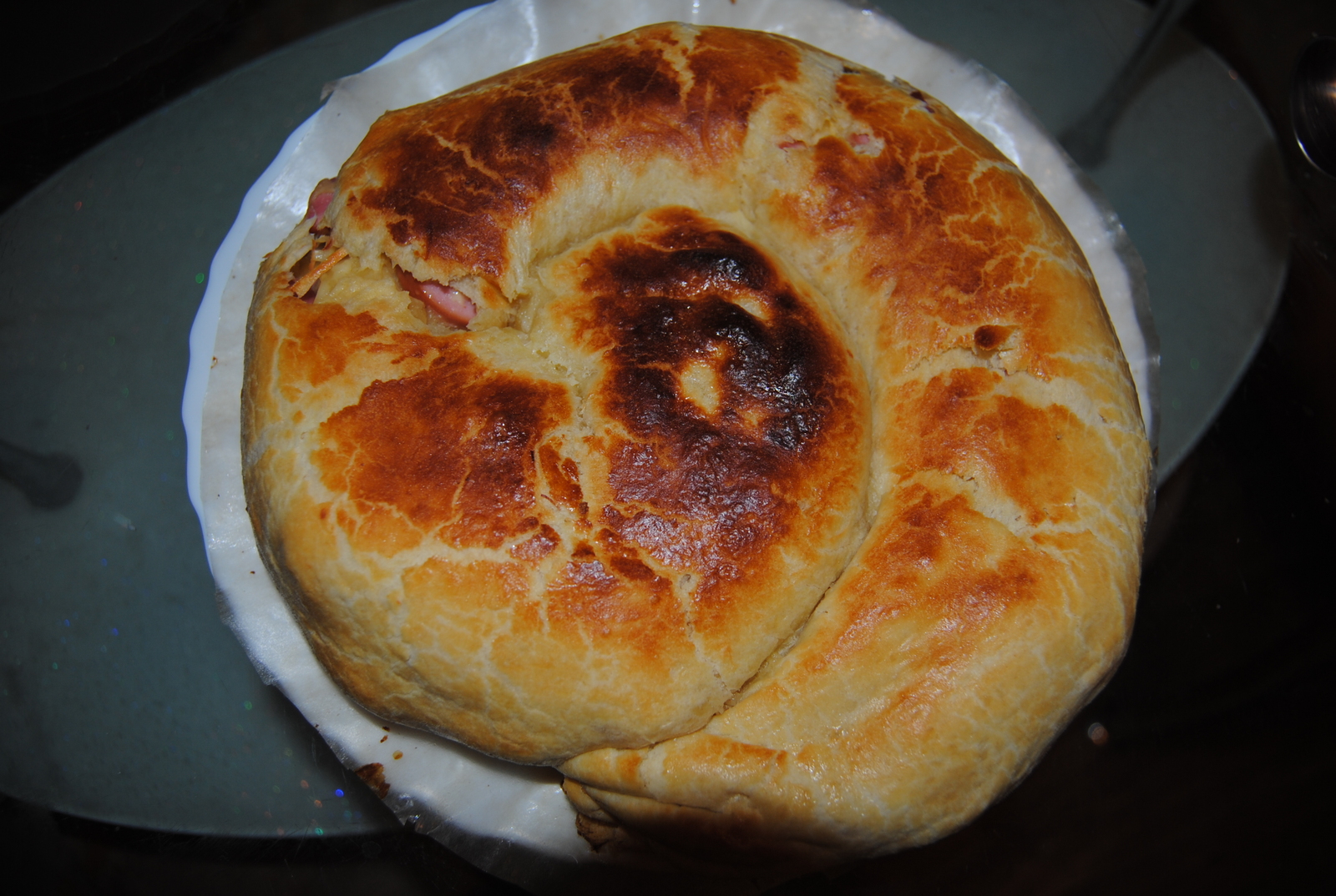 Quick puff pastry pie Snail - My, Pie, Amateur, Yummy, Longpost, Recipe, Puff pastry