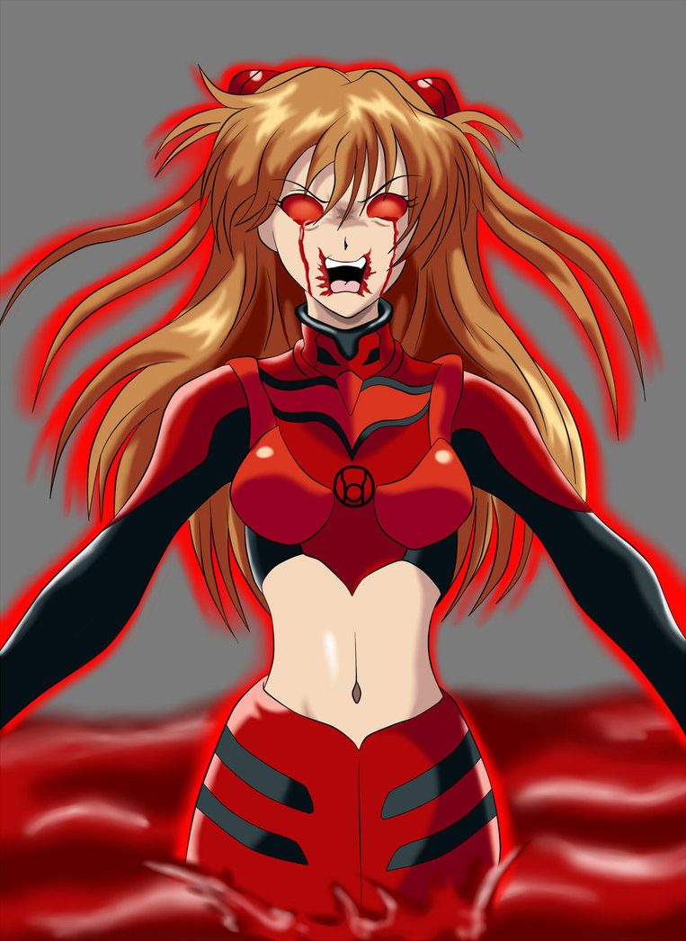 Asuka Red Lantern - Evangelion, Asuka Langley, DC, Red lantern, Anime Art, DC Comics