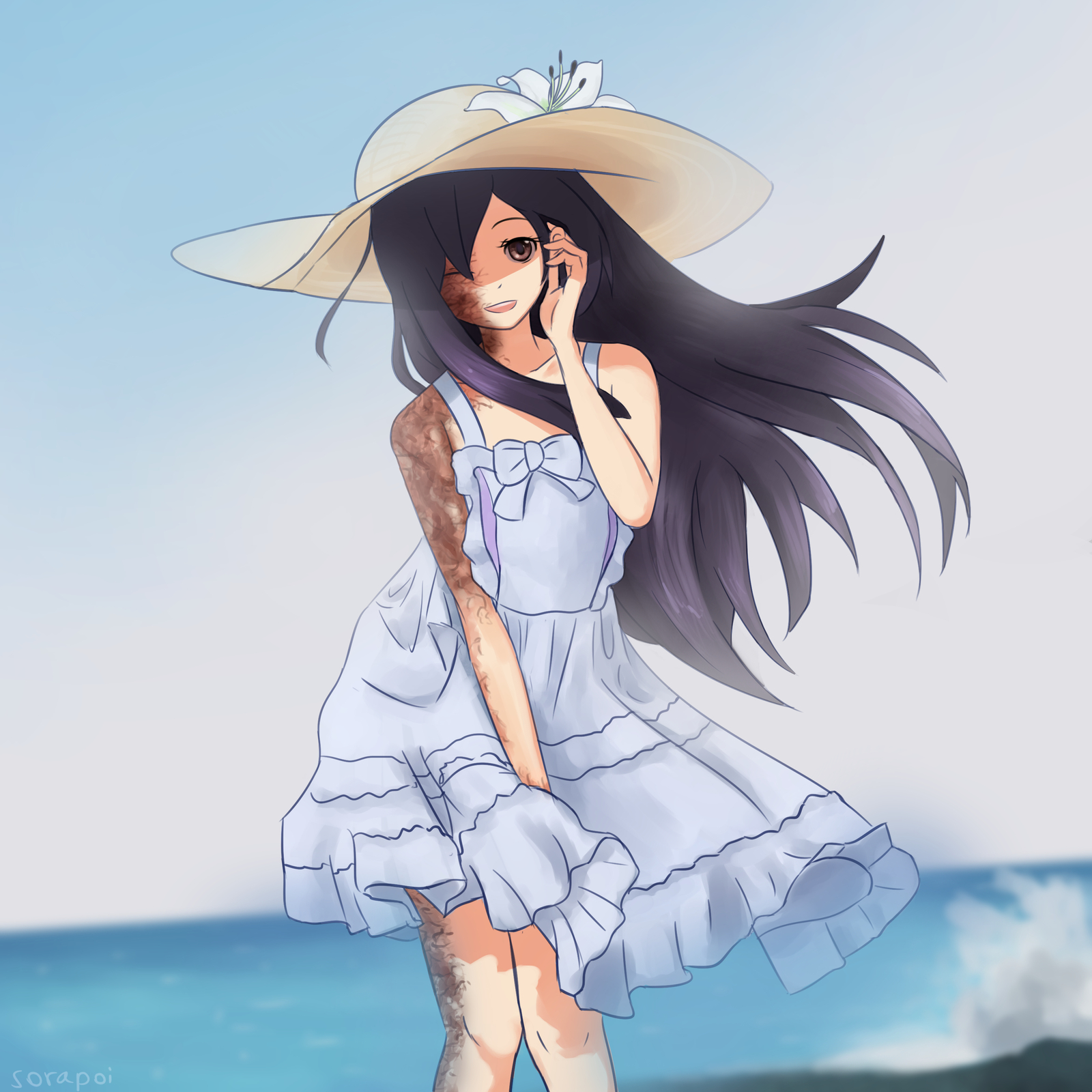 Summer Wind - Рисунок, Аниме, Anime Art, Hanako ikezawa, Katawa Shoujo, Визуальная новелла