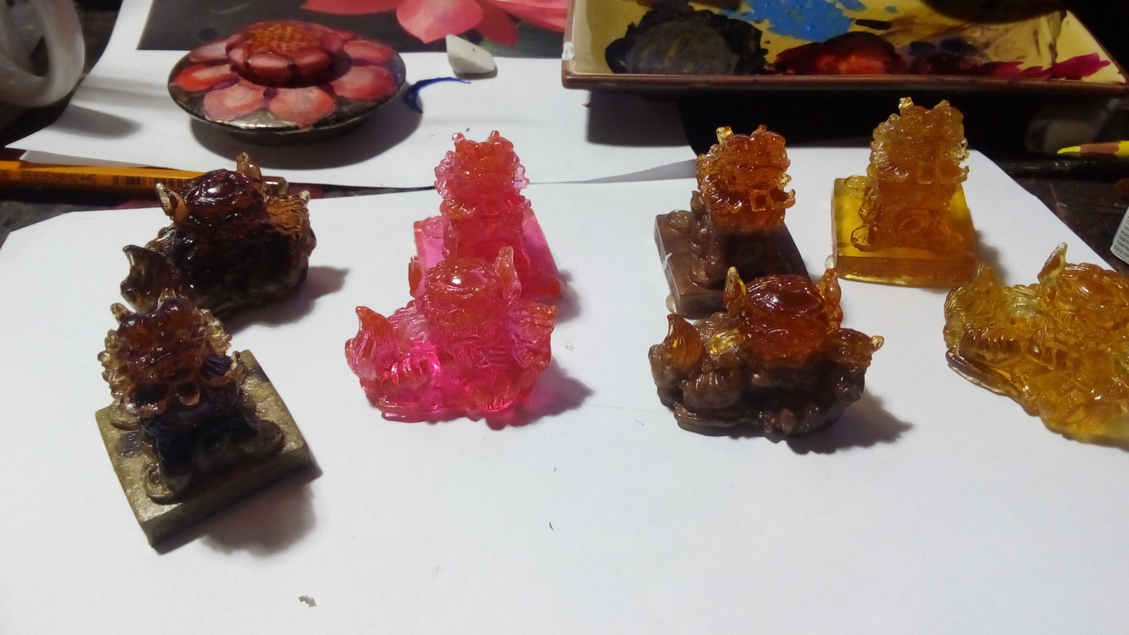 Fu Dogs, Buddha Sky Lions (Looking for a new home) - My, Kai Yara, Resin casting, , , Feng Shui, Longpost