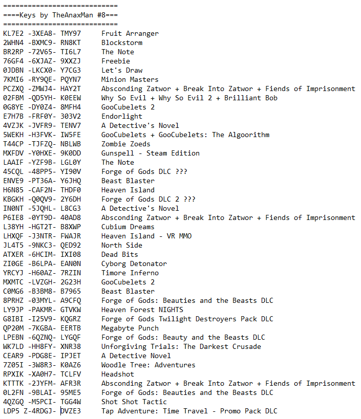 Free Steam Keys #8 - My, Steam keys, Free keys
