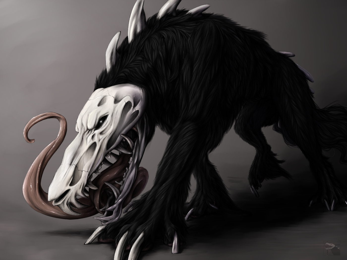 I will eat you along with your fear... - My, Art, The beast, Monster, Original character