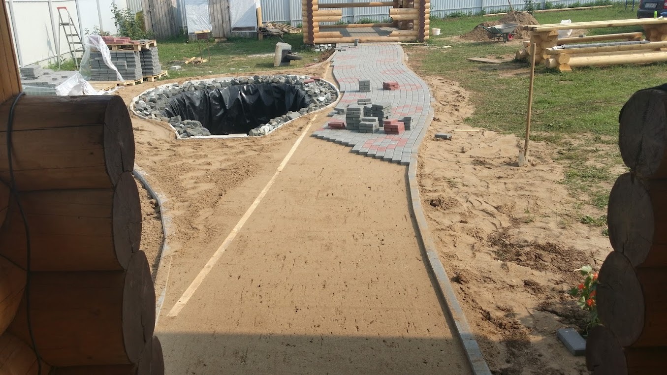 Paving on the summer cottage, laying on the sand - My, Paving stones, Building, Beautification, Paving, Longpost