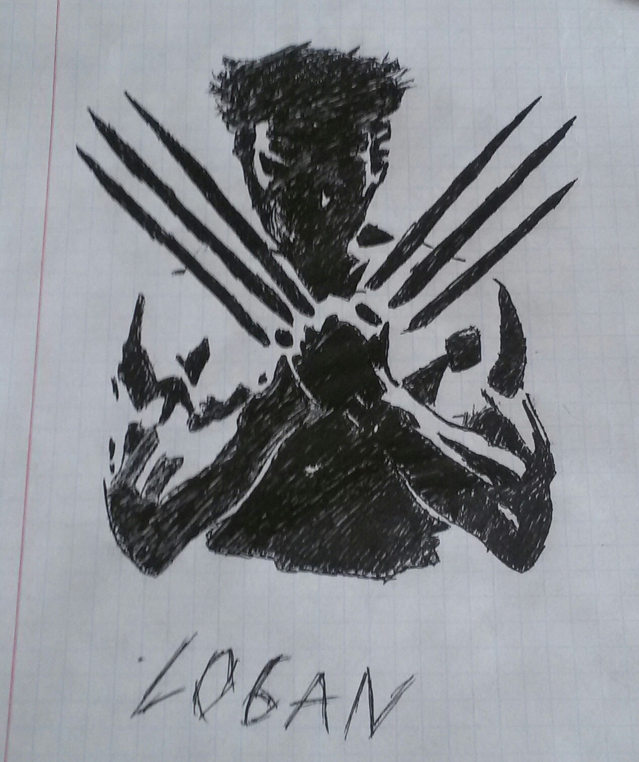 When classes are really boring... - My, True detective, Art, Batman, Fallout, Wolverine X-Men, Longpost, True detective (TV series), Wolverine (X-Men)