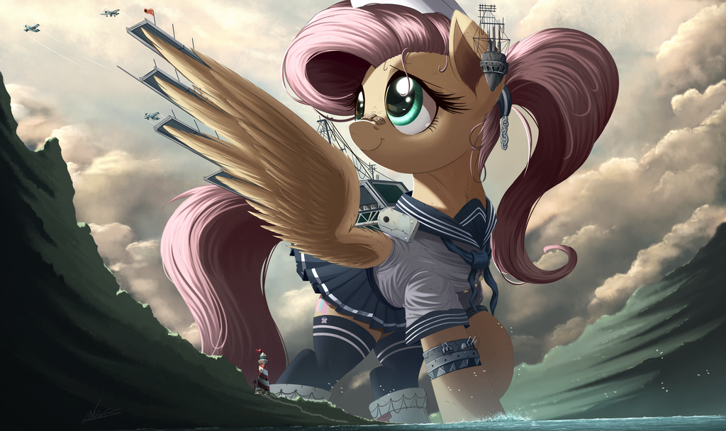 KanColle Flutters - My little pony, PonyArt, Kantai collection, Fluttershy, MLP crossover, Ncmares